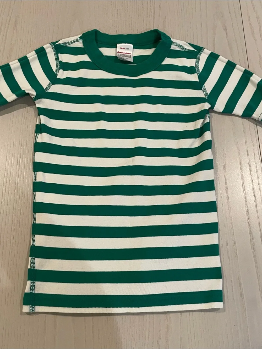Hanna Andersson HannaJams Short John Pajama Set (Green Stripe) - Size 8 130